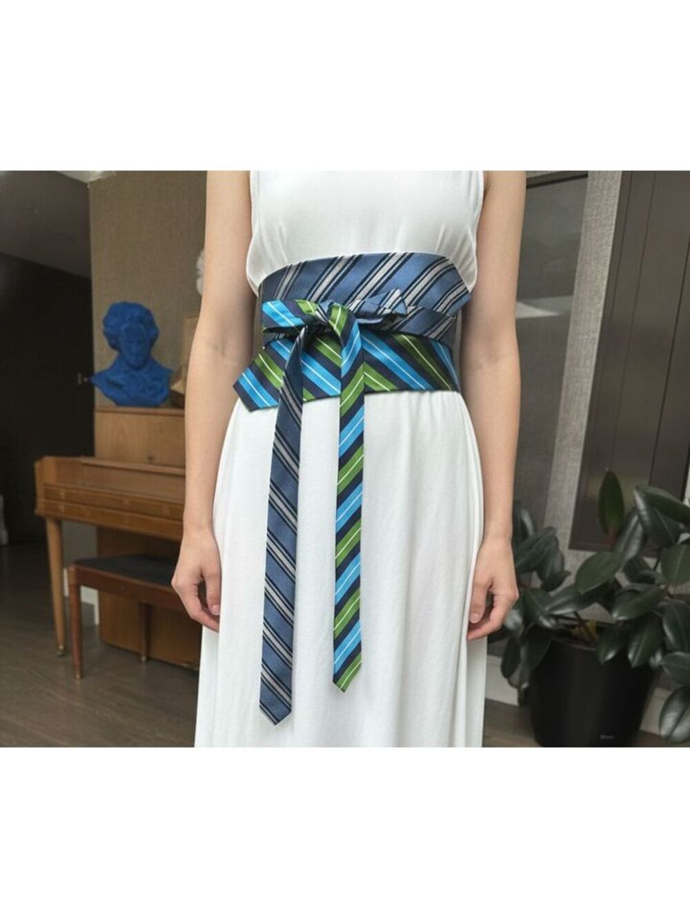 Upcycled Silk Necktie Obi Belt | Handmade Men’s Tie Waist Belt | One-of-a-Kind